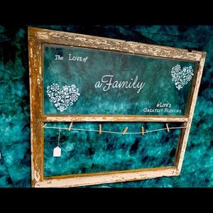 Picture hanger from vintage window